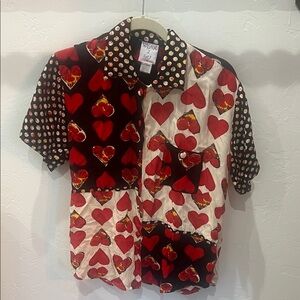 Heart Patterned Women's Blouse